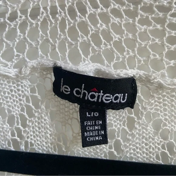 90s Y2K Le Chateau White Open Knit Cardigan - Picture 9 of 9